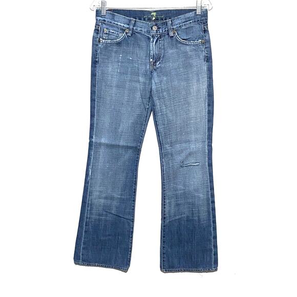 7 For All Mankind Jeans Womens 27 Boot Cut Medium Wash Low Rise Actual 29 x 29 - Picture 1 of 12